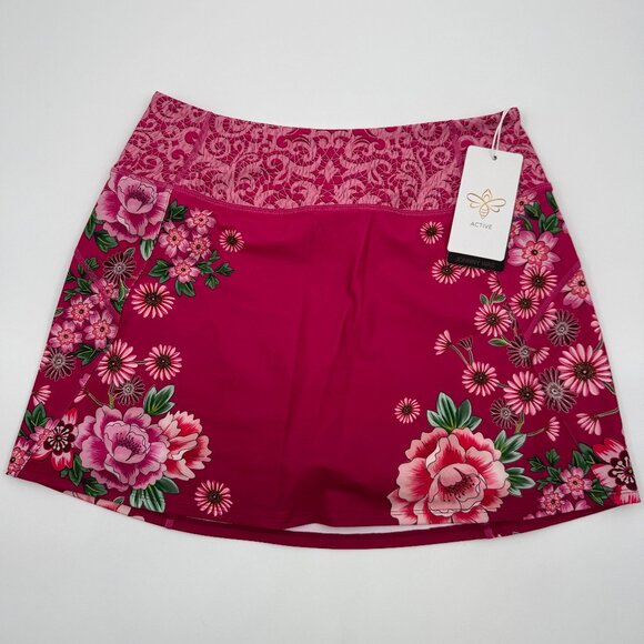 Johnny Was Active Small Pink Bee Hem Skirt Skort Lace Boho Chic Athleisure - Picture 1 of 9